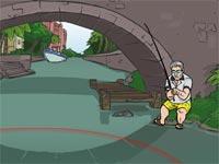 Amateur Action Super Fishing Gioco Di Pesca In Fiume Sotto Il Ponte