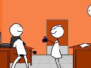 Stickman E Ragazza In Ufficio