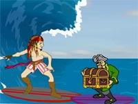 Pirata Fa Surf Tra Squali